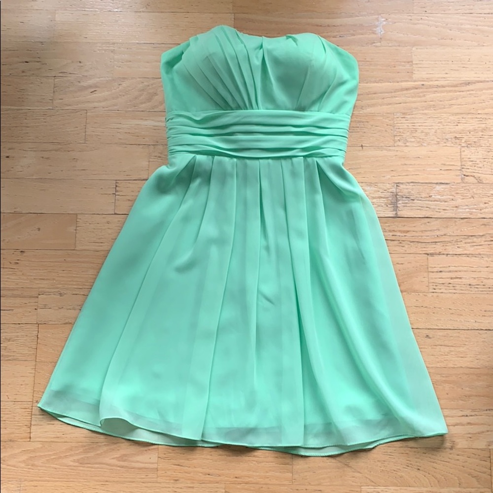 Elegant Mint Green Strapless Prom Dress